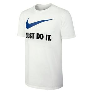 Nike Men's Short Sleeve Just Do It Swoosh Graphic Active T-Shirt White M